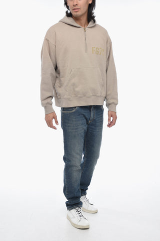 Felpa Hoodie con Half Zip