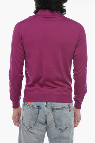 Cashmere Blend Long Sleeved Polo
