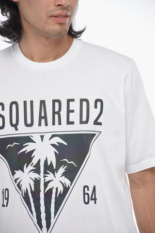 Crewneck T-shirt With Iridescent Print