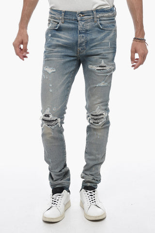 Vintage Effect Slim Fit BANDANA Jeans