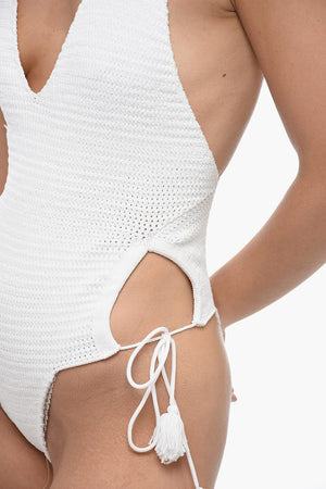 Costume da Bagn Intero in Crochet con Dettagli Cut-Out