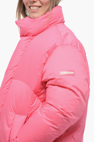 Piumino Oversized in Nylon con Tasche a Filo