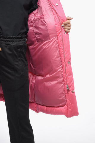 Piumino Oversized in Nylon con Tasche a Filo