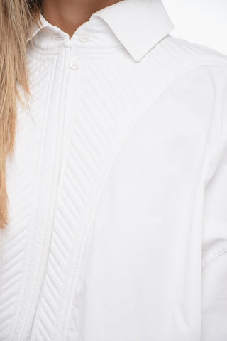 Camicia-Body Asimmetrica con Dettaglio Trapuntato