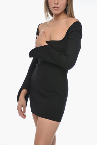 Minidress a Maniche Lunghe con Scollo Squadrato