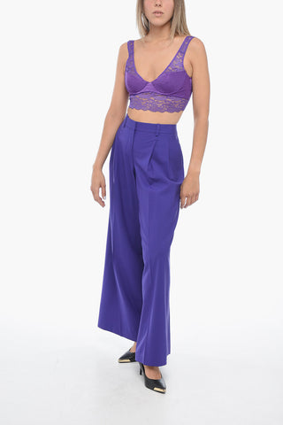 Wollhose mit niedriger Taille und Falten