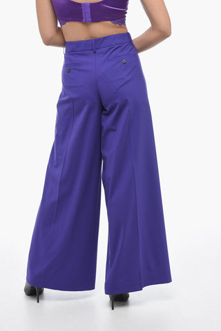 Wollhose mit niedriger Taille und Falten