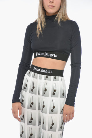Ribbed Fabric LOGO TAPE Crop Top