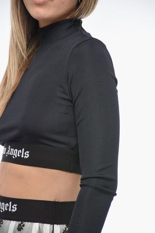 Ribbed Fabric LOGO TAPE Crop Top