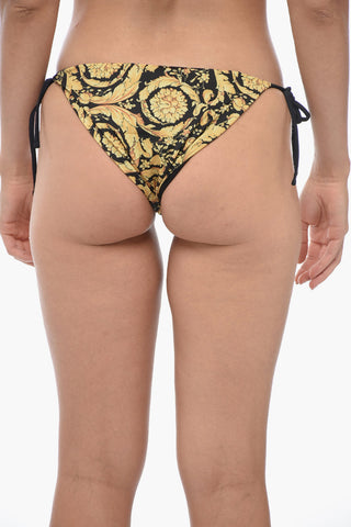 Baroque Motif Tie-Side Bikini Bottom