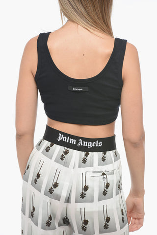 Crop Top in Cotone Stretch a Costine