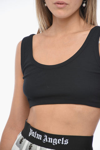 Crop Top in Cotone Stretch a Costine