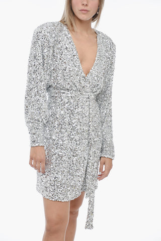 Sequined Wrap Minidress