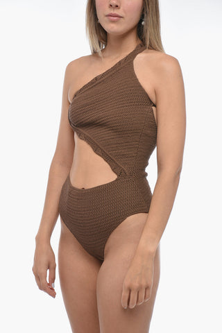 Crochet Halterneck One-Piece Swimsuit GIL with Open Back