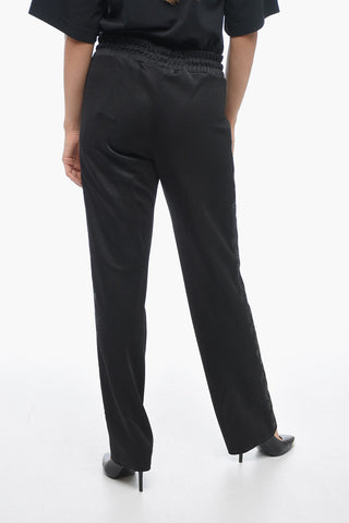 Cotton Track Pants with Lurex Embroideries