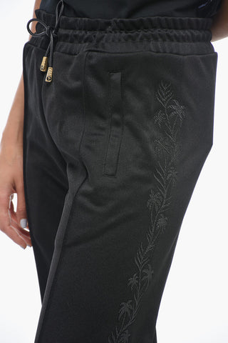 Cotton Track Pants with Lurex Embroideries