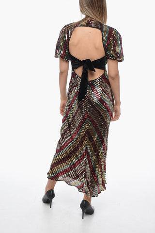Maxidress DAISY in Paillettes con Fiocco in Velour
