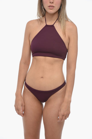 Solid-Color Halterneck Bikini