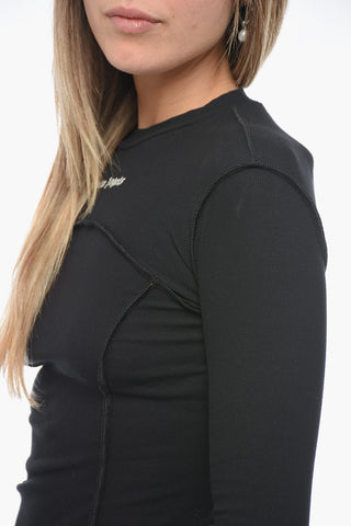 Knitted Minidress with Reverse Stitchings