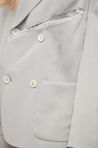 Doppelreihiger Blazer mit Cut-Outs und Spitzendetails