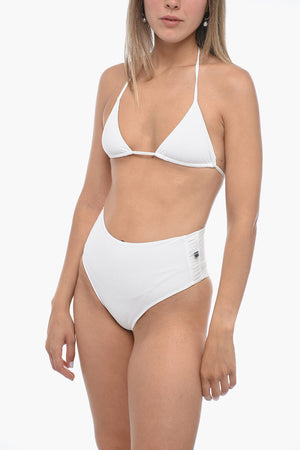 Solid-Color Triangle Bikini with High Cut