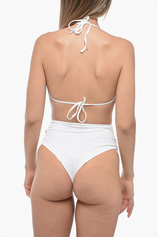 Solid-Color Triangle Bikini with High Cut