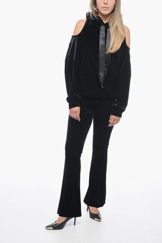 Chenille Hoodie with Bare Back Design