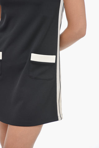 Sleeveless Track Dress with Patch Pockets