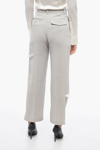 Pantaloni 4 Tasche con Cut-outs e Dettagli in Pizzo