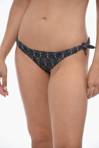 Two-Tone Bikini Brief with All-Over Logo