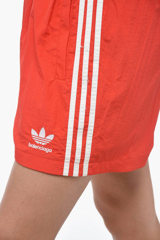 ADIDAS Nylon Shorts With Contrasting Side Bands