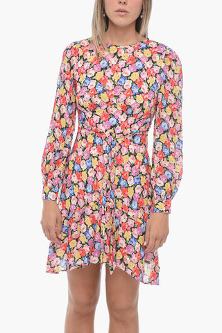 Flared Mini Dress EDITH With Lurex Floral Pattern