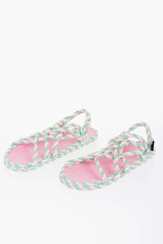 Two-Tone Rope Slingback Sandals