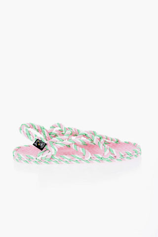 Two-Tone Rope Slingback Sandals