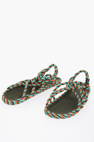 Two-Tone Rope Slingback Sandals