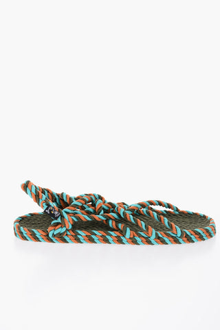 Two-Tone Rope Slingback Sandals