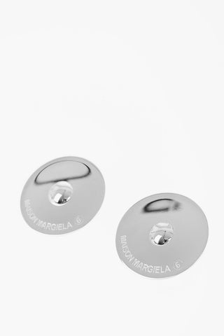 MM6 Orecchini in Ottone con Incisione Logo