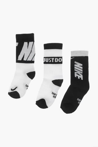 AIR JORDAN Set 3 Paia di Calzini Dri-Fit con Logo a Contrasto