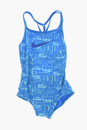 SWIM Costume Intero in Nylon Stretch con Logo All-Over