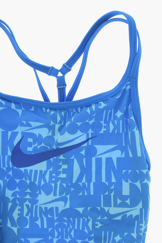 SWIM Stretch Nylon One-Piece Swimsuit with All-Over Logo