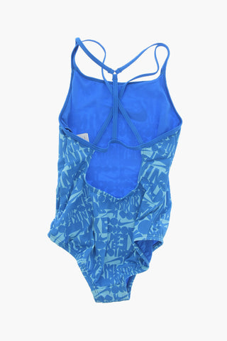 SWIM Stretch Nylon One-Piece Swimsuit with All-Over Logo