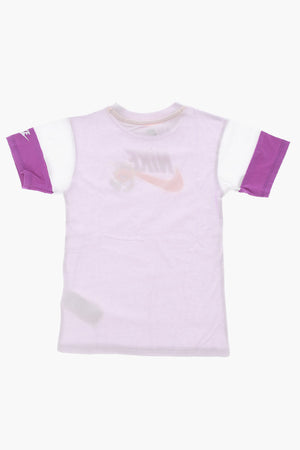Zweifarbiges Rundhals-T-Shirt mit Logo-Print