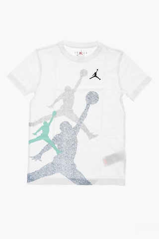 AIR JORDAN T-Shirt Girocollo in Misto cotone con Maxi Stampa Frontale