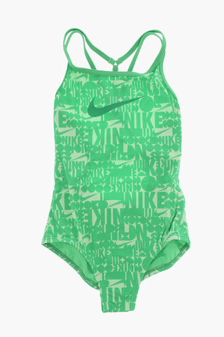 SWIM Badeanzug aus Stretch-Nylon mit All-Over-Logo
