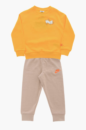 Set Sweatshirt mit Rundhalsausschnitt und Jogginghose aus gebürsteter Baumwollmischung