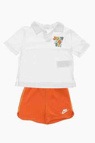 Set T-Shirt und Shorts aus Baumwollmix mit erhabenem Logo