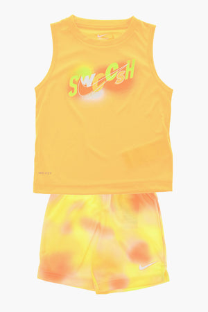 Set Rundhals-Tanktop und Shorts mit Tie-Dye-Effekt