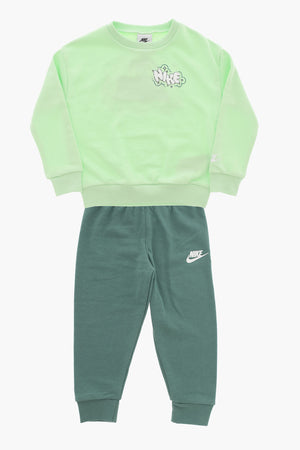Set Sweatshirt mit Rundhalsausschnitt und Jogginghose aus gebürsteter Baumwollmischung
