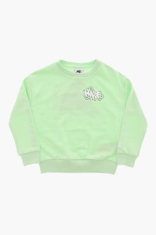 Set Felpa Girocollo e Joggers in Misto Cotone Garzato