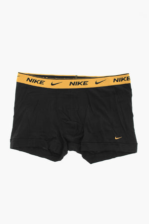 Set of 3 Stretch Cotton Boxer Briefs with Logo Waistband